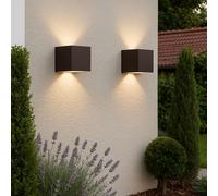 Applique Murale D'Extérieur Feu Avant Rust Haut Bas Lampe de Jardin H 10cm 2er