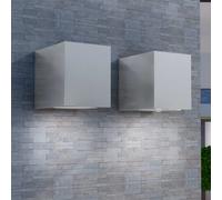 Applique murale d'extérieur forme de cube 2 pcs Lampe éclairage de jardin vidaXL