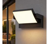 Applique Murale D'Extérieur Jardin Feu Avant Réglable Noir LED L 21,2cm