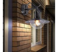 Applique Murale D'Extérieur Jardin Lanterne Inox Terrasses Argent LED H 27 CM