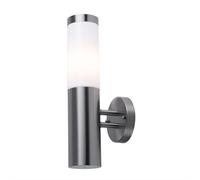 Applique murale d'extérieur lampe torche en acier inoxydable argent maison applique murale lumière de façade, 1x 4 watts LED blanc chaud, LxlxH 7,8x14,5x36cm, jardin porte d'entrée entrée allée balcon