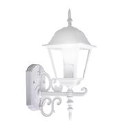 Applique murale d'extérieur lanterne antique lampe de porte d'entrée blanche lampe de jardin, verre aluminium, 1x LED 3,7W 320Lm blanc chaud, LxH 18,4 x 44,5 cm