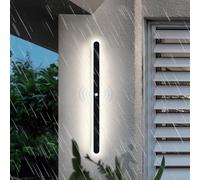 Applique Murale d'extérieur LED avec détecteur de Mouvement, Lampe de Jardin étanche IP65, 2700 K/4500 K/6500 K, Longue Bande en Aluminium pour Jardin, entrée, Couloir
