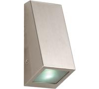 Applique murale d'extérieur LED en acier inoxydable, verre argenté, télécommande RGB, H 14,5 cm
