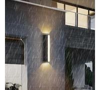 Applique Murale d'extérieur LED IP65 étanche, Moderne, en Aluminium Noir, éclairage vers Le Haut et vers Le Bas, décoration extérieure/intérieure pour Porche, Jardin, Salle de Bain