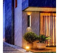Applique Murale d'extérieur LED IP65 étanche, Moderne, en Aluminium Noir, éclairage vers Le Haut et vers Le Bas, décoration extérieure/intérieure pour Porche, Jardin, Salle de Bain