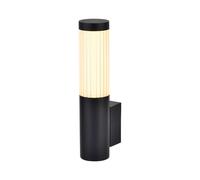 Applique murale d'extérieur LED, lampe de jardin, blanc chaud, noir, acier inoxydable, IP44, H 27,5 cm