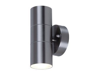 Applique murale d'extérieur LED RGB avec télécommande changeur de couleur applique extérieure UP DOWN IP44, gris acier inoxydable, dimmable, 2 ampoules, 3,5W 290Lm 3000K blanc chaud, H 16,3 cm