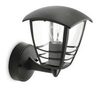 Philips Applique Murale Exterieur LED, Lampe Exterieur, Noir, Philips Creek Lanterne Montante pour éclairage de jardin et terrasse (nécessite une ampoule E27 60 Watts, non fournie)