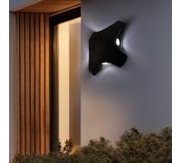 Applique murale d'extérieur de jardin applique murale d'extérieur noir, 4x LED 1W 70Lm blanc chaud, LxHxP 19x19x5 cm