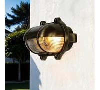 Applique murale d'extérieur Skiathos en laiton bronzé en forme ovale dans un style maritime inoxydable antirouille IP64 E28