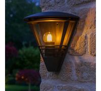 Applique murale anthracite Lampe d'extérieur Jardin Lampe de façade, filament LED rétro, aluminium plastique clair, 7W 806m blanc chaud, LxH 27 x 25 cm