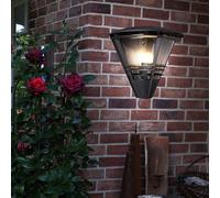 Applique murale anthracite Lampe d'extérieur Jardin Lampe de façade, filament LED rétro, aluminium plastique clair, 7W 806m blanc chaud, LxH 27 x 25 cm