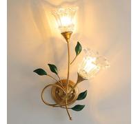 Applique Murale d'intérieur 2 lumières, Style Ferme, Style Industriel Vintage, Abat-Jour en Verre en Forme de Fleur, pour Cuisine, Salon, Couloir, Chevet, Chambre à Coucher, Coiffeuse