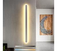 Applique murale d'intérieur à LED à intensité variable, longue bande, 3 couleurs réglables en température, barre de gradation vers le haut, lampe en aluminium acrylique, luminaire pour chambre à