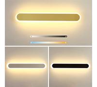 Applique murale d'intérieur à LED à intensité variable, longue bande, 3 couleurs réglables en température, barre de gradation vers le haut, lampe en aluminium acrylique, luminaire pour chambre à
