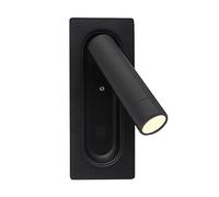 Applique Murale d'intérieur à LED, Lampe de Chevet rotative, Noire, encastrée, pour Chambre à Coucher, Salon, hôtel, Salle d'exposition, Couloir
