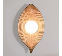 Applique Murale d'intérieur à LED, Style Vintage, en métal Rustique et résineux, avec Abat-Jour en Forme de Feuille, Design Blanc, pour Salon ou Chambre à Coucher.