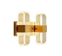 Applique Murale D'intérieur À LED Tricolore, Tête Simple 12 W, Double Tête 24 W, Lumière Acrylique Moderne pour Chambre À Coucher, Salon, Salle De Bain, Couloir,d'or,2