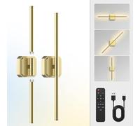 Applique murale d'intérieur à piles avec télécommande, LED tactile, intensité variable, sans fil, rotative à 350°, rechargeable par USB-C, 10 000 mAh, 72 cm, 3 000 K-6 500 K, pour salon, chambre,C