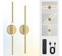 Applique murale d'intérieur à piles avec télécommande, LED tactile, intensité variable, sans fil, rotative à 350°, rechargeable par USB-C, 10 000 mAh, 72 cm, 3 000 K-6 500 K, pour salon, chambre,D