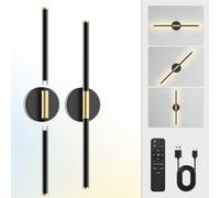 Applique murale d'intérieur à piles avec télécommande, LED tactile, intensité variable, sans fil, rotative à 350°, rechargeable par USB-C, 10 000 mAh, 72 cm, 3 000 K-6 500 K, pour salon, chambre,B
