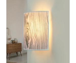 Applique murale d'intérieur Alice de forme semi-circulaire Up & Down en tissu motif bois dans un style moderne au design Loft E27 pour le salon