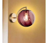 Applique Murale D'intérieur Avec Abat-jour Rond En Cristal Et Base En Métal - Luminaire Mural À Lumière Chaude (3000 K) - Idéal Pour La Décoration De La Maison : Salon, Chambre, Salle De Bain(C)