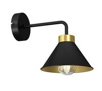 Applique murale d'intérieur en métal noir et doré E27 W: 20 cm produit européen loft industriel salon couloir chambre applique murale