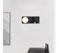 Applique Murale d'intérieur G9 avec Port de Charge USB, orientable à 350° + 90°, avec Interrupteur, Design Moderne en Fer et Aluminium, pour Chambre à Coucher, Salon (lumière Neutre Noire à