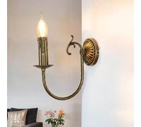 Applique murale d'intérieur laiton en bronze salon couloir salle à manger H : 22,5 cm E14 max 60W bougie applique Art Nouveau chambre PETALO