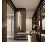 Applique Murale d'intérieur LED avec télécommande et variateur d'intensité 2700K-6500K, Longue Bande Lumineuse en Acrylique et Aluminium pour Salon, Chambre à Coucher, Couloir