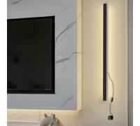 Applique Murale d'intérieur Minimaliste et Moderne avec Interrupteur, Longue Bande de 150 cm, 3 000 K/4 000 K/6 000 K, éclairage Mural pour Salle de Bain, Salon, Cuisine, Couloir