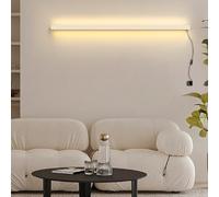 Applique Murale d'intérieur Minimaliste et Moderne avec Interrupteur, Longue Bande de 150 cm, 3 000 K/4 000 K/6 000 K, éclairage Mural pour Salle de Bain, Salon, Cuisine, Couloir