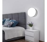 Applique murale d'intérieur moderne grise, spot mural, lampe PVC, escalier en acier, ronde, 1x E27, PxH : 25x12 cm