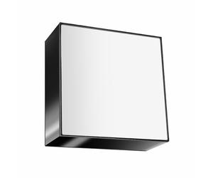 Applique murale d'intérieur moderne noir applique murale spots muraux Lampe PVC cage d'escalier en acier, carrée, 1x E27, LxlxH: 25x25x12 cm