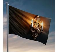 Applique murale dorée pour homme avec deux bougies. Drapeau pour décoration de chambre de fille, décorations d'automne d'extérieur (60 x 90 cm)