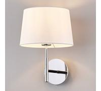 Lucande Applique Murale Tissu Dorothea à intensité variable (Moderne) en Argent Textile e. a. pour Salon & Salle manger (1 lampe,à E27), Lampe Eclairage Luminaire Mural