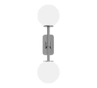 Applique Murale Double Astro Tacoma, Chrome Poli et Abat-jour Opale
