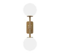 Applique Murale Double Astro Tacoma en Laiton Antique et Abat-jour Opale