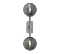 Applique Murale Double Astro Tacoma, Finition Chrome Poli et Abat-jour Abat-jour Fumée