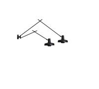 Applique Murale Double Grupa Arigato Longue/courte Noir