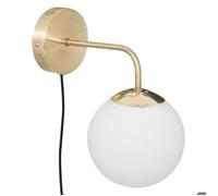 Atmosphera Applique murale Dris – Design 15 cm verre et métal blanc et doré