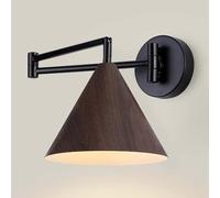 Applique murale E27 avec bras pivotant, lampe murale rétro réglable, style industriel vintage, bras en métal et lampe de lecture murale en métal en forme d'entonnoir, pour chambre, bureau ou hôtel.