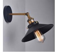 Applique Murale E27 Interieur Noir Métal Industrielle Rétro Lampe de plafond L'Abat-Jour Décor pour Salon Cuisine Chambre