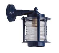 Applique Murale E27 Laiton Verre IP64 H: 24 Cm Bleu Maritime Lampe De Porte