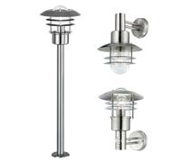 Applique murale éclairage extérieur lampadaire LED filament acier inoxydable détecteur de mouvement argent