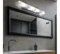 Applique Murale Éclairage Miroir 4-Flammig E14 Verre Blanc Aluminium Chambre