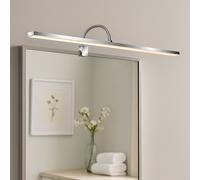 Applique murale LED Salle de bain Applique murale Variateur d'intensité Lampe miroir, métal chromé, 8,5W 800Lm blanc chaud, blanc neutre, L 78 cm