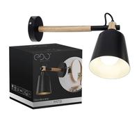 Applique murale - EDO - PATSI - Noir - Métal - Pin - E27 - 1 ampoule